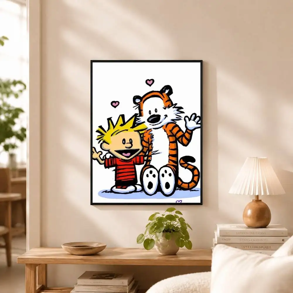Calvin and Hobbes Poster High Quality Dorm Living Room Aesthetic Wall Decoration Painting Stickers Gift