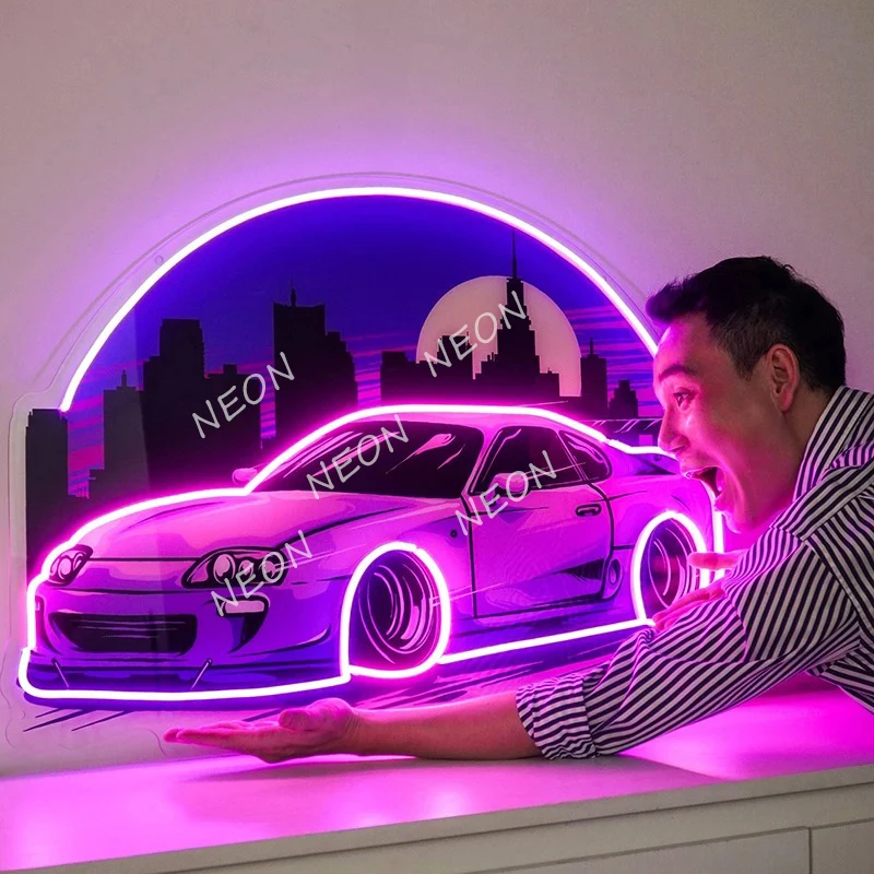 Letrero de neón para coche, luz Pop Art hecha a mano, decoración de pared para dormitorio, sala de estar, Bar y Club personalizados, regalos personalizados