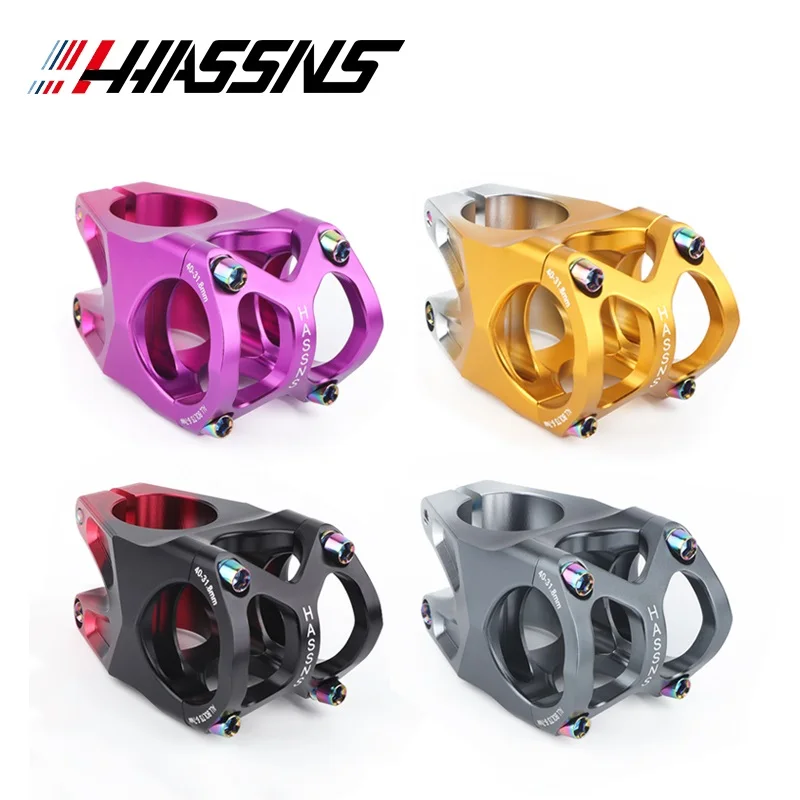 HASSNS  MTB Stem Short Power 40mm Mountain Bike Bridge Bicycle 31.8 Handlebar Aluminium Alloy Cycling Table Stem Riser