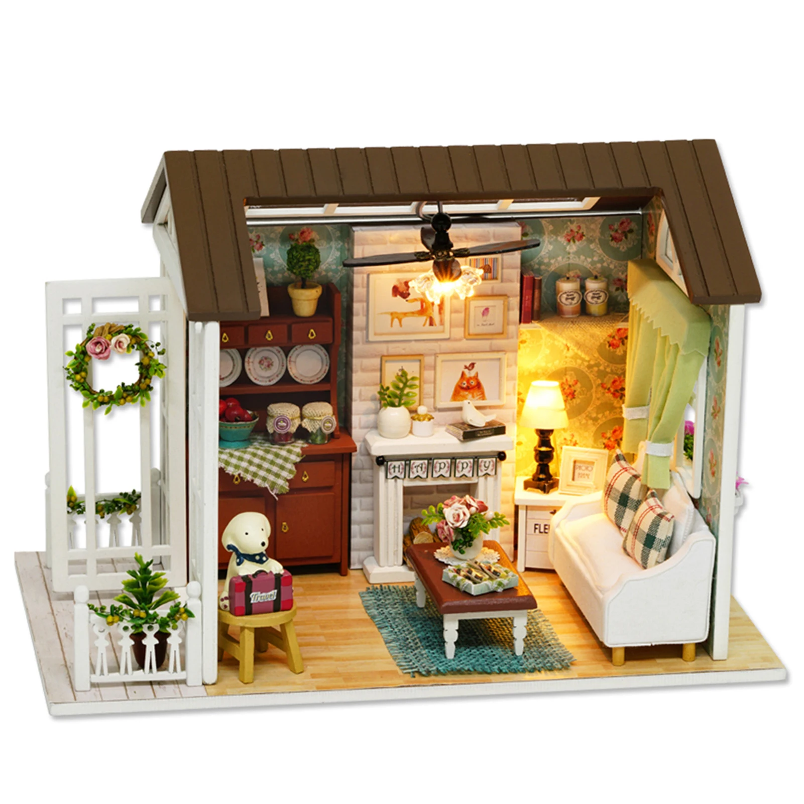 DIY Mini Dollhouse Kit Realistic 3D Wooden House Room Craft with Furniture LED Lights Children's Day Birthday Christmas Gift