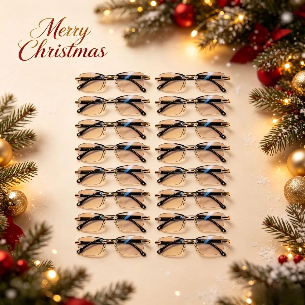 16 Pairs of Reading Glasses, Unisex Simple Half-frame Reading Glasses, Multiple Sets of Spare Parts for Home Office, Suitable for Christmas and Halloween Gifts