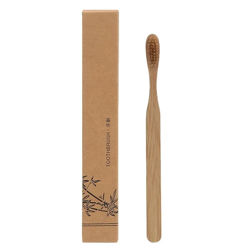 Brosses à dents portables avec manche en bois de bambou, brosses à dents de détermination, poulet, pratique pour l'atisfaction des adultes, 4 pièces