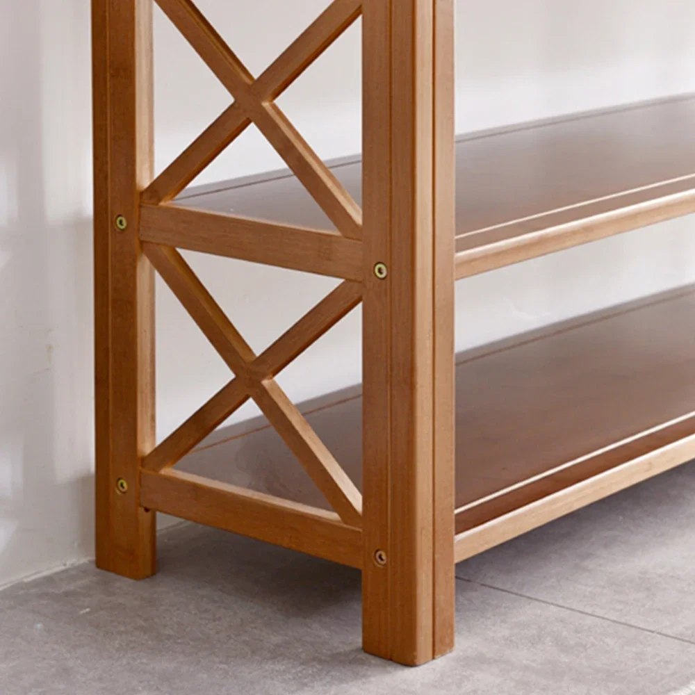 New Six Shoe Rack Indoor Furniture Economical And Good Looking Solid Wood Simple Dustproof Shelf