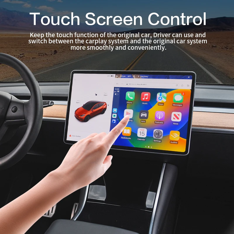 Wireless CarPlay Adapter For Tesla Model 3 Model S X Model Y Airplay Car Play Wireless for iPhone/Android Waze Auto Connect