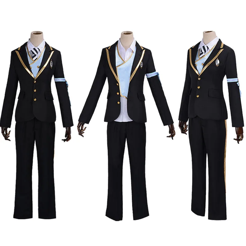 

Twisted-Wonderland Azul Ashengrotto Cosplay Costumes Octavinelle School Uniform Suits Jade Leech Floyd Leech Full Outfits