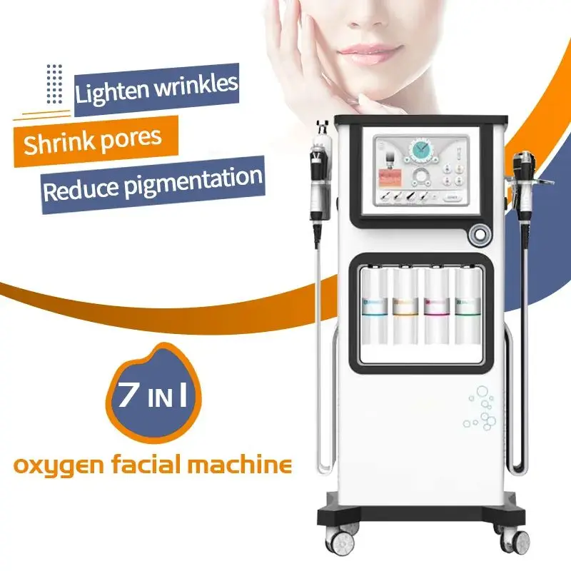 

7 In1 Oxygen Facial Dermabrasion Machine Skin Whitening Acne Treatment Face Lifting Super Bubble Beauty Health Equipment