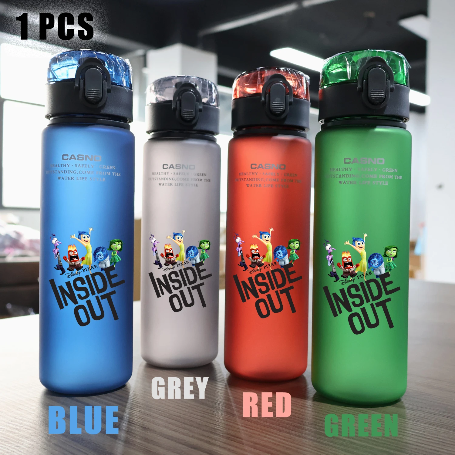 Disney Inside Out 2 Joy Sadness Fear Disgust Animation Animation Outdoor Sports Fitness Cycling Marathon Running Water Bottle