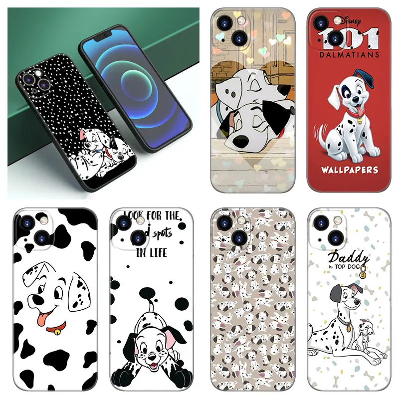 Cute Dog 101 Dalmatians Black Silicone Phone Case For Apple iPhone 12 13 Mini 11 14 15 Pro Max 7 8 Plus X XR XS SE 2020 2022