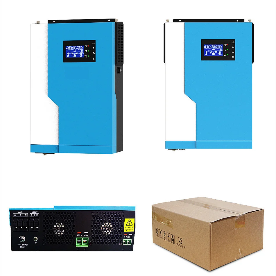Híbrido fora do inversor 3500w 5500w da grade onda senoidal pura 24v 48v mppt 100a controlador solar max 500vdc pv entrada com wifi