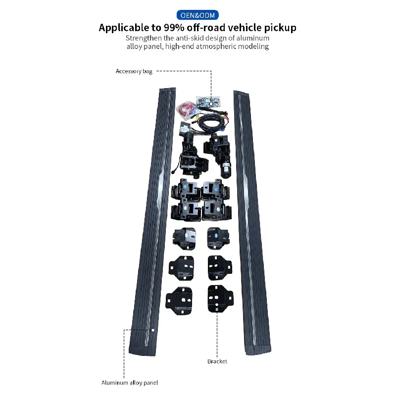 LED White/Blue Side Step Aluminium Thold Running Board LC/LC/LC -