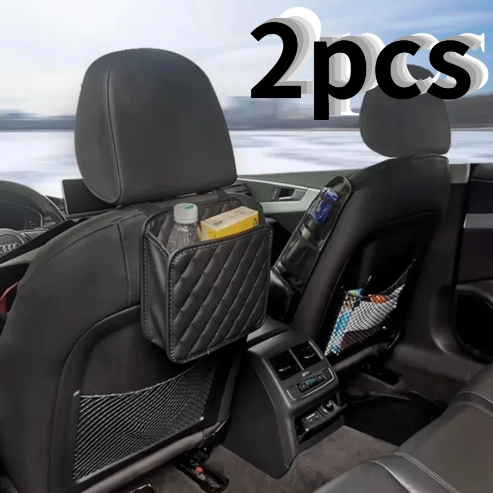 

2pcs Universal Car Backseat Storage Organizer Multi-Pocket Tissue Auto Accessory