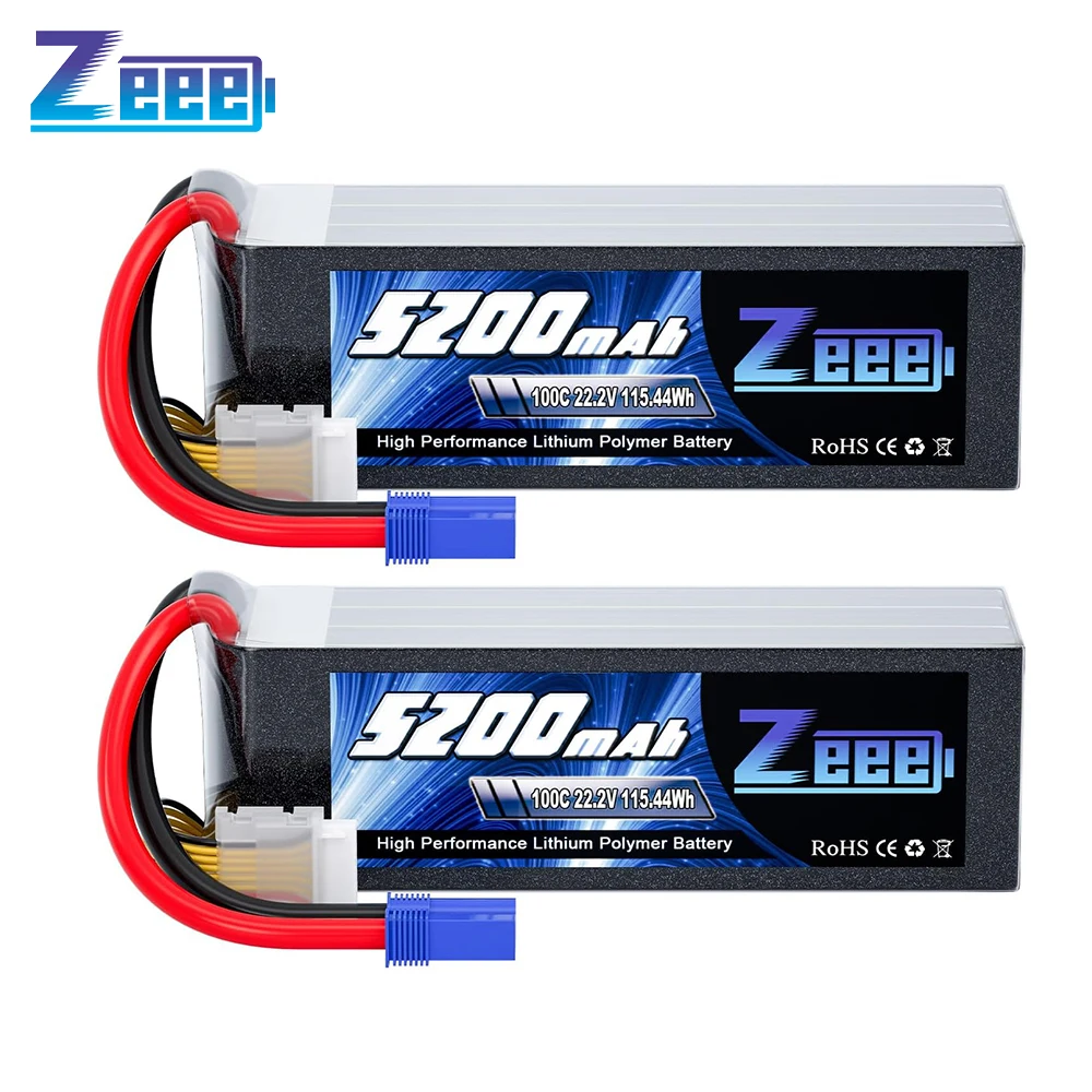 

1/2pcs Zeee 6S 5200mAh FPV Drone Lipo Battery 22.2V 100C with EC5 Plug for RC Car Truck Airplane Helicopter Boat RC Models Parts