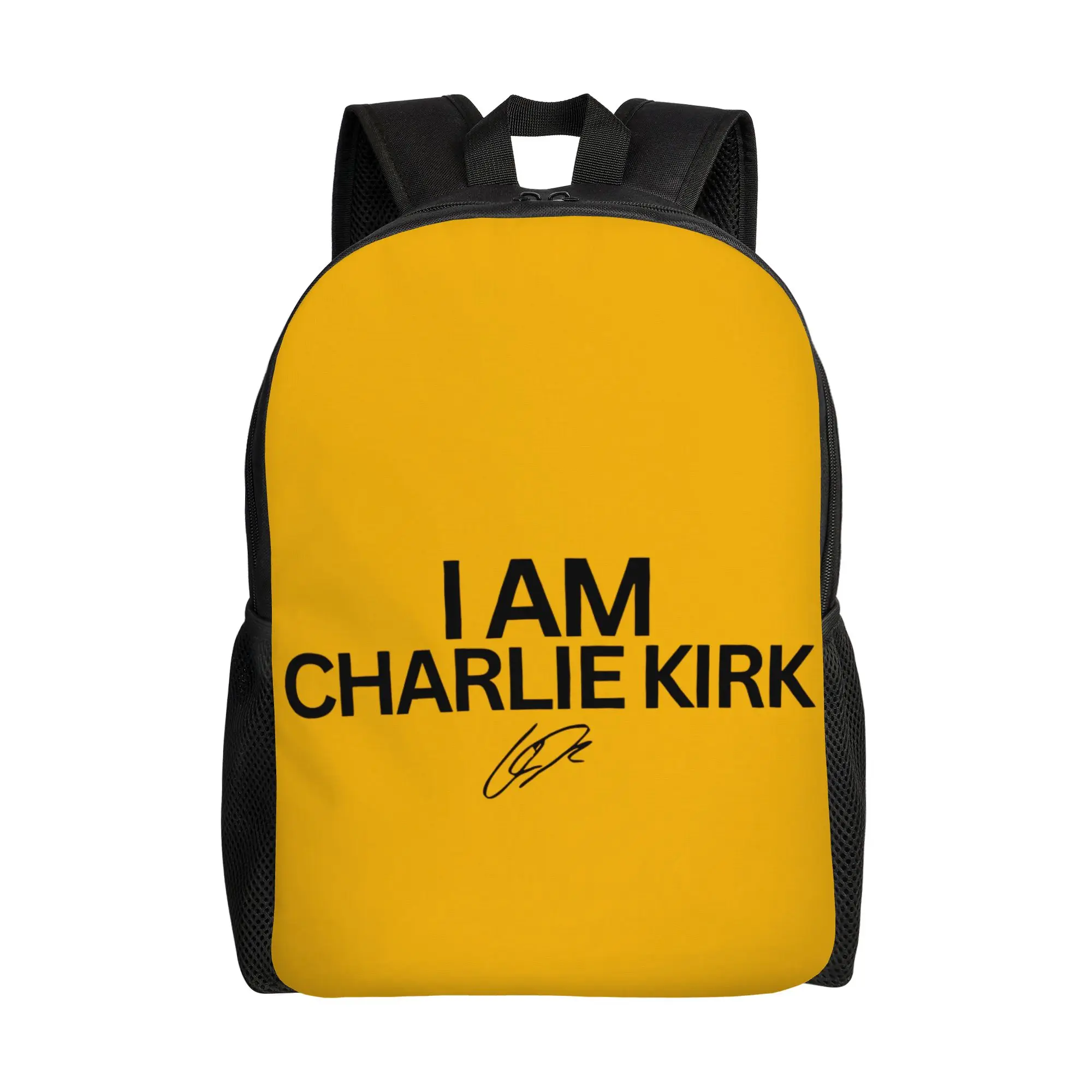 I Am Charlie Kirk Backpack  Outdoor Backpacks Boy Girl Custom Breathable High School Bags Stylish Rucksack
