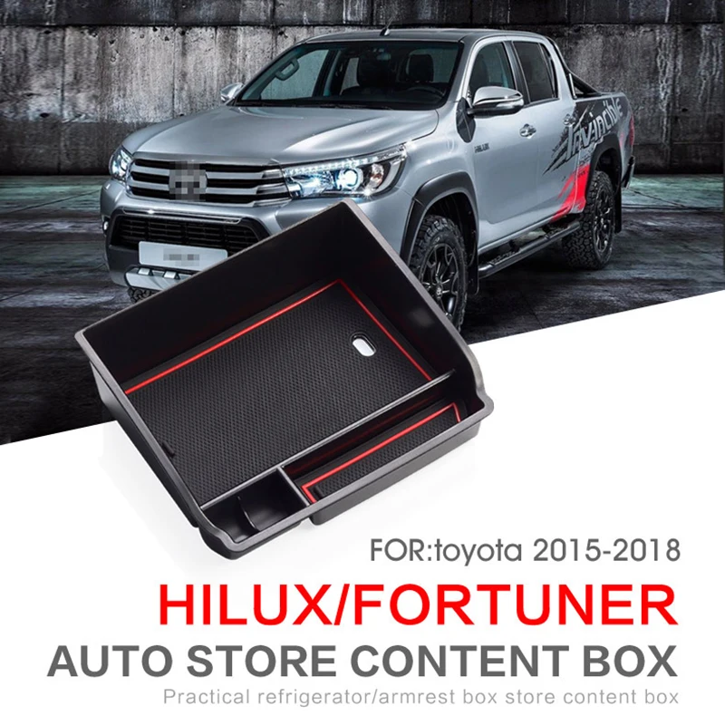 

Car Center Console Armrest Storage Box For Toyota Hilux 2015-2022 Central Storage Organizer Container Tray Accessories