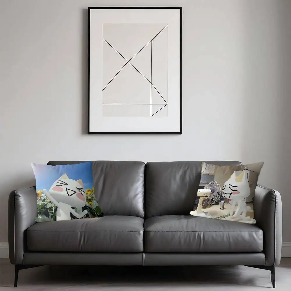 I-Inoue Cat Personalized Pillow Dust Cover Bedroom Kids Party Decoration Pillowcase Birthday Children Gift