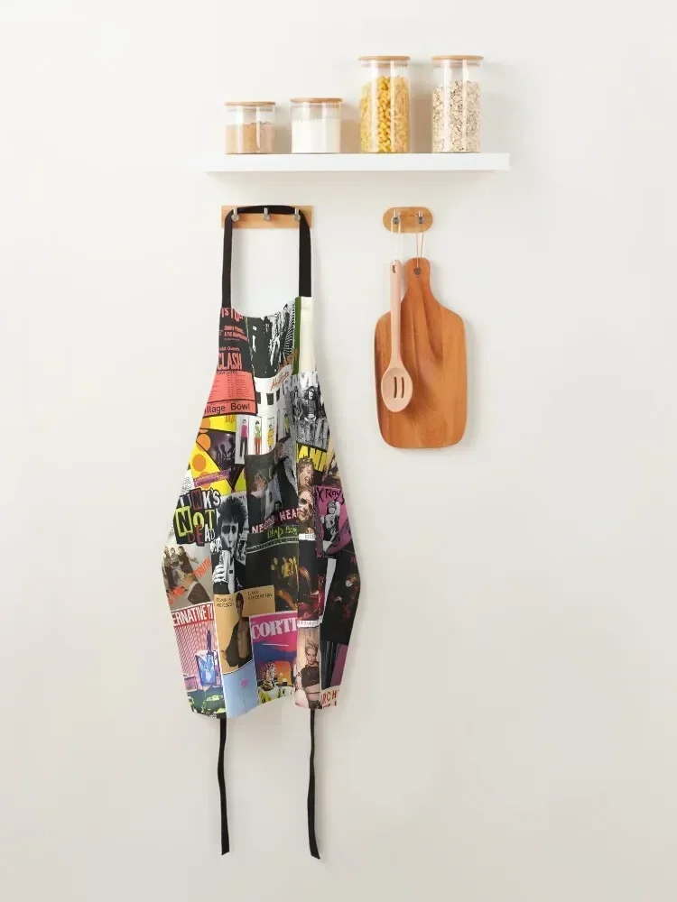 70s Punk Rock Music Apron Kitchen Things For Home Kitchen Apras Man Chef Uniform Women Cute Kitchen Apron