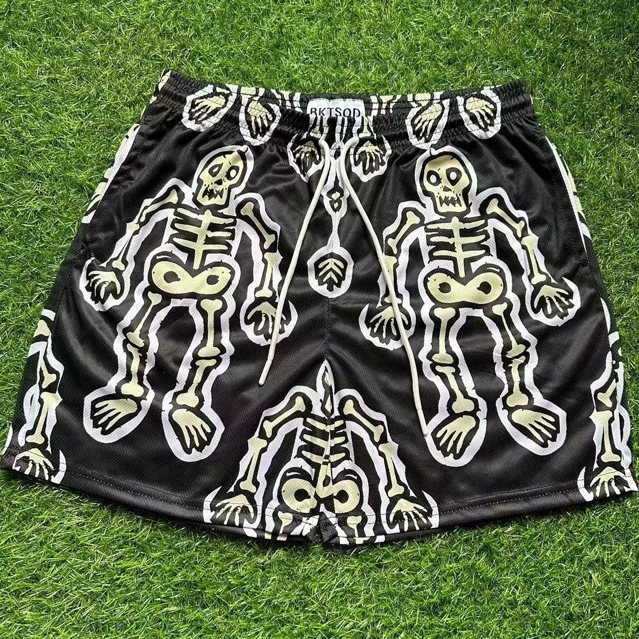 2024 American Fashion Brand Skull Skeleton Summer man Sports Casual Shorts Loose Breathable Quick Drying Basketball Pants