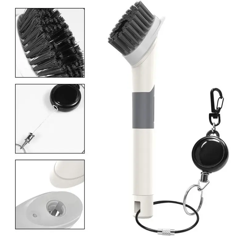 Golf Club Brush Portable Golf Club Cleaning Brush With Leakproof Water Storage Pipe Golf Brush And Groove Cleaner With Zip-line