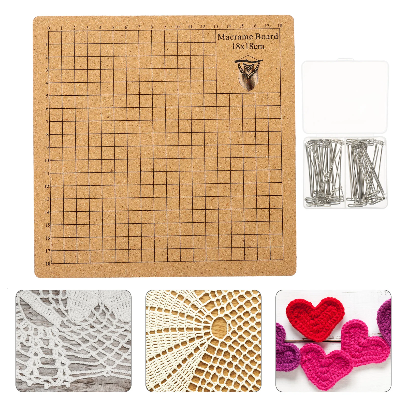 

Corkboard Braided Fixing Plate Crochet Hook Bracelet Project Pin Stainless Steel Macrame Supplies