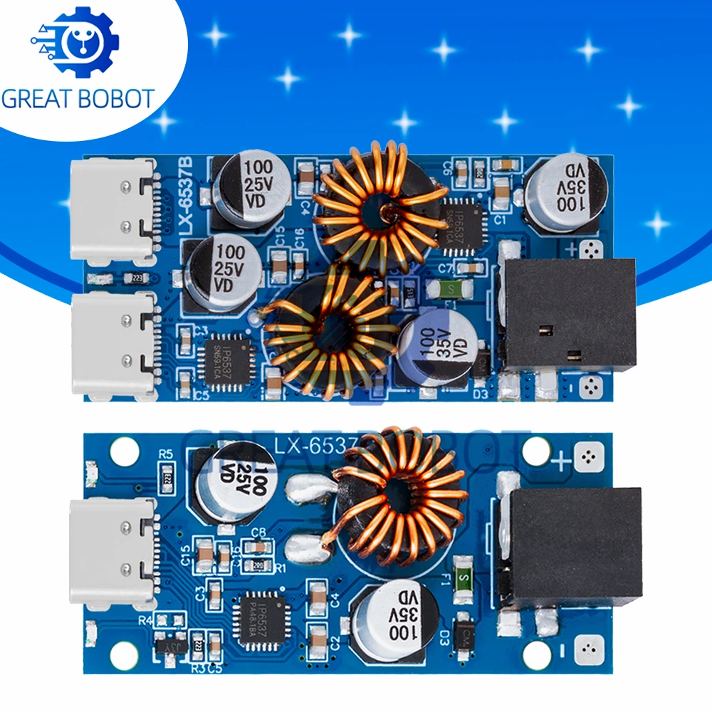 30W Dual USB Type-C Charge Module - Maker-Friendly PD/QC3.0/QC2.0 Step-Down for DIY Power Banks