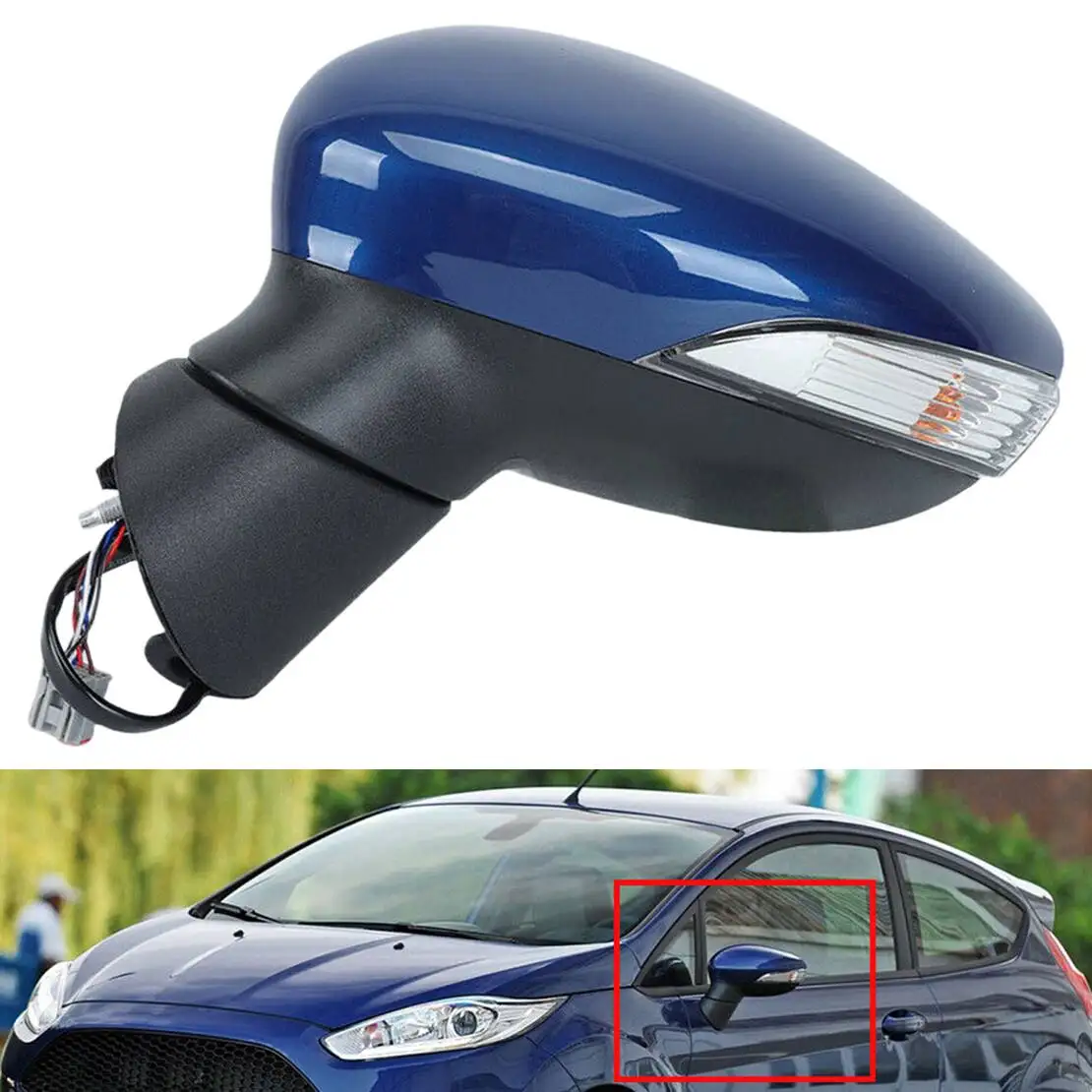 Car Left Side Electric Wing Rearview Mirror Assembly Fit For Ford Fiesta MK7 2017 2016 2015 2014 2013