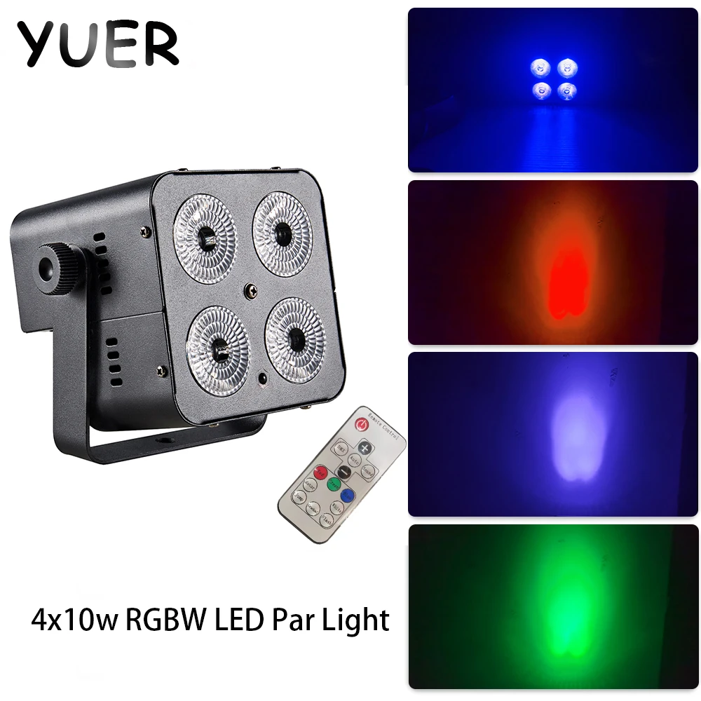 

LED 4in1 RGBW 4X10W Par Light DMX512 Remote Control Disco DJ Wall Wash Effect For HomeParty Decoration Bar Club Stage Light