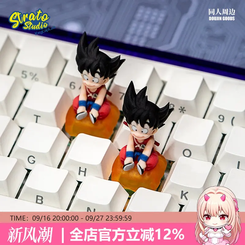 Anime Dragon Ball Goku Resin Art Keycap Translucent Single Custom Key Cap For Mechanical Keyboard Gaming Desktop Decor Accessory