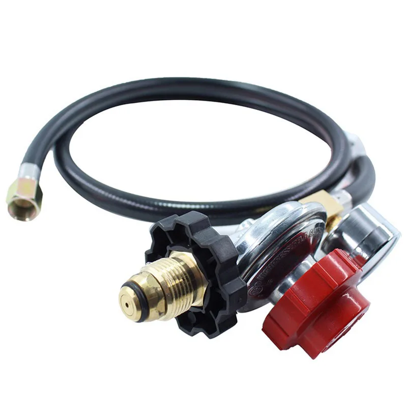 Adjustable 0 30PSI Propane Pressure Reducing Valve POL1 Gas Regulator With Flexible Hose For Portable Gas Stove