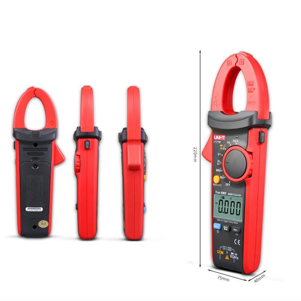 Imagem -04 - Digital Clamp Meter Ut216a Ut216b Ut216c Ut216d Series True Rms 600a Max Min Lanterna Vfc Uni-t-ut216a