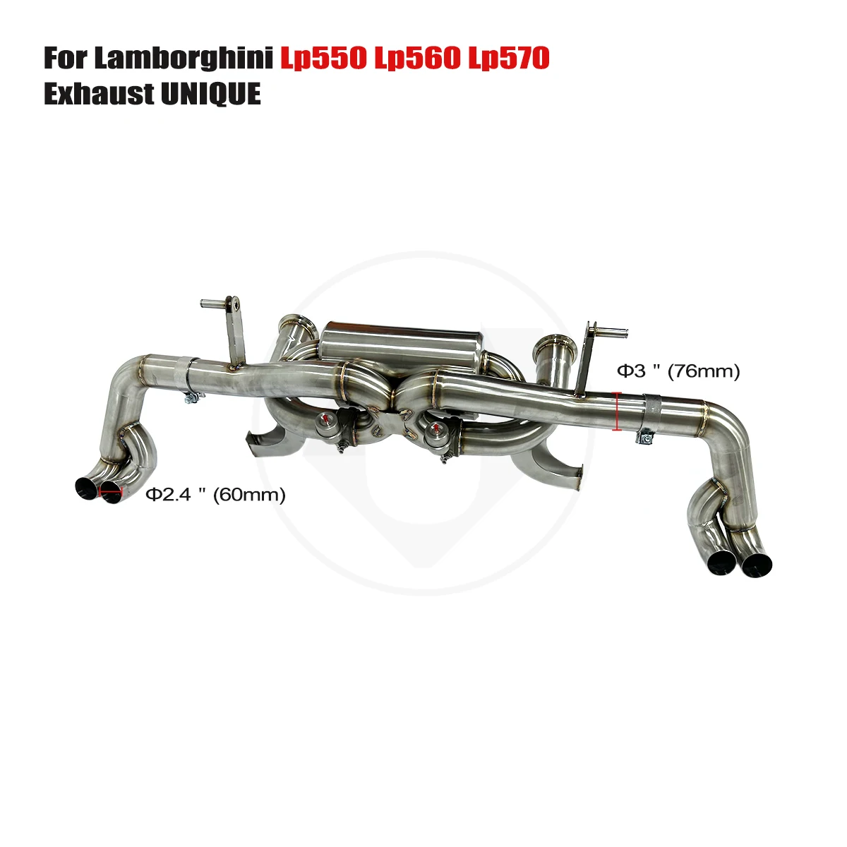 UNIQUE Designs 2008-2013 Lamborghini Gallardo Lp550 Lp560 Lp570 V10 5.2L T304 stainless steel sports Valved  Exhaust System