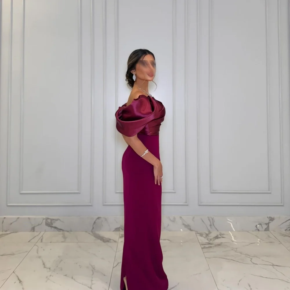 Bella Customized Rose Red Off the Shoulder Four-Way Stretch robes de soirée Mermaid Evening Dresses Floor-Length Wedding Dress image 4