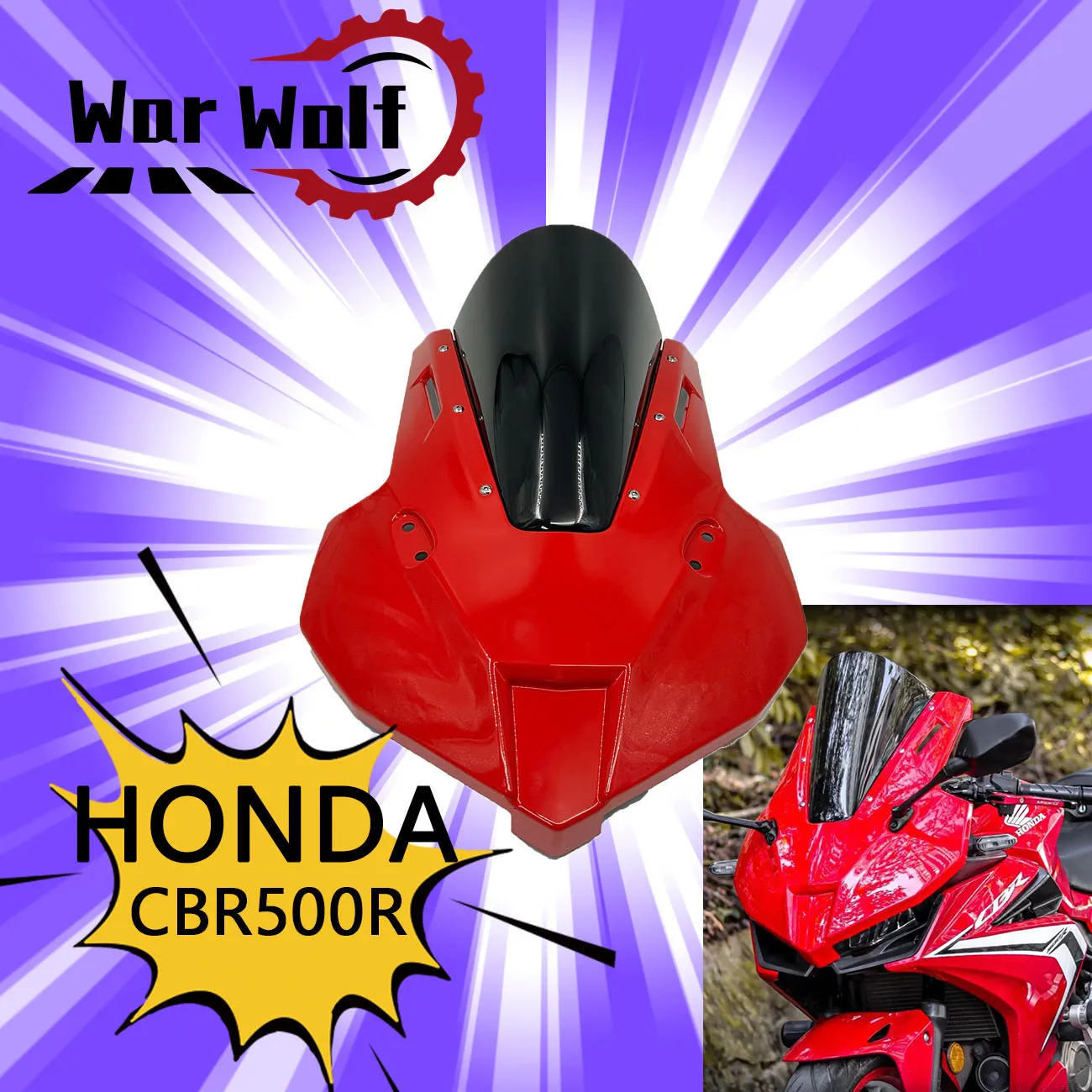 

Motorcycle Sports Racing Double Bubble Windshield WindScreen Deflector For HONDA CBR500R CBR500 R CBR500-R '19-'23