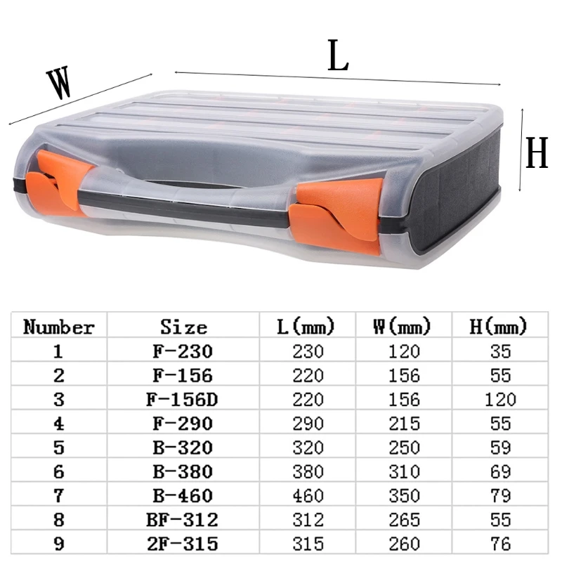 Hardware Box Transparent Multifunctional Storage Tools Case Plastic Organizer #Aug.26