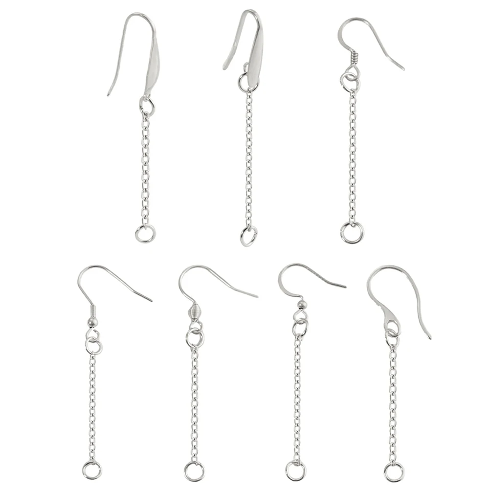 10Pcs Stainless Steel Golden Long Chain Drop Dangle Earrings for DIY Jewelry Handmade Supplies Ear Line Makings Accessories