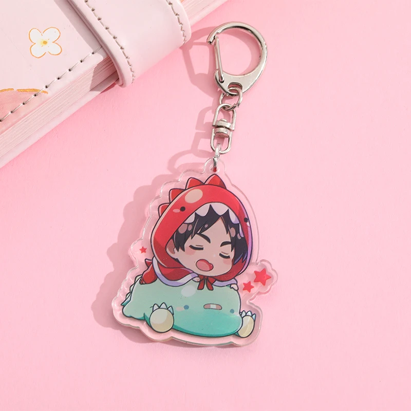 Cartoon Anime Lilo and Stitch Pendant Keychains Holder Car Key Chain Key Ring Mobile Phone Bag Hanging Jewelry Attack On Titan