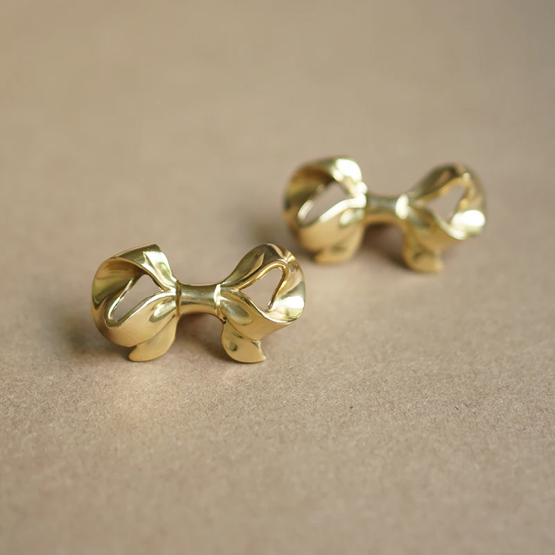 ربطة عنق نحاسية للأثاث يسحب مقابض درج خزانة الملابس وإكسسوارات الأجهزة المزخرفة #4