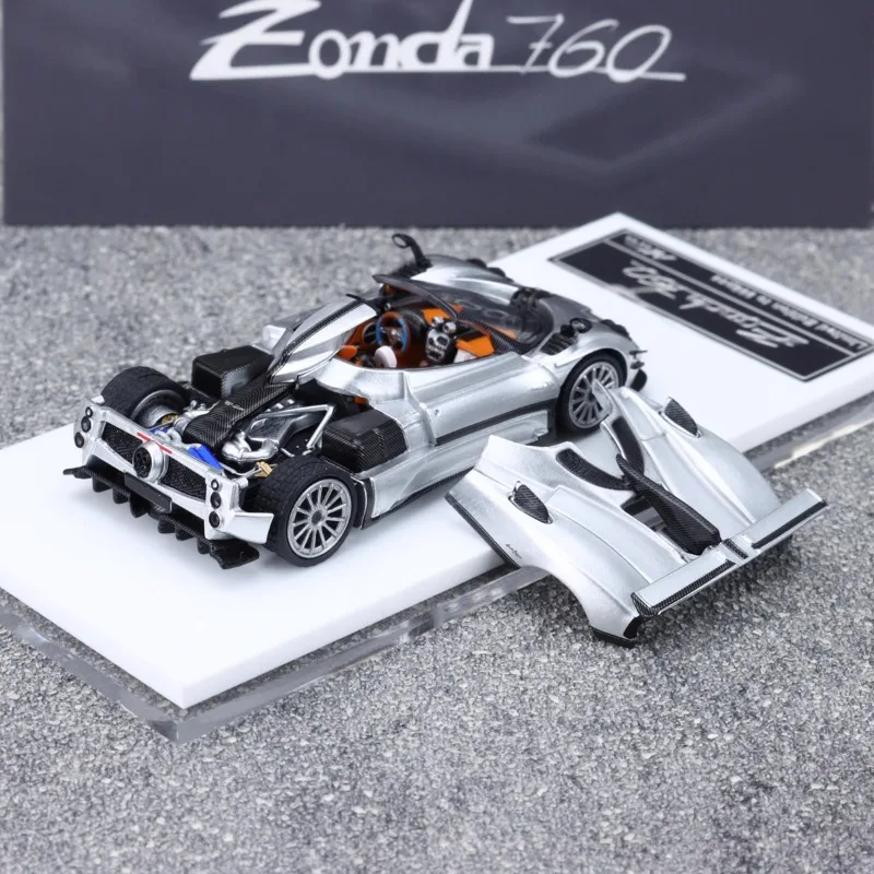 HKM 1/64 Pagani Zongta 760 Silberrot Legierung Spielzeug Kraftfahrzeug Druckguss Metall Modell Geschenke