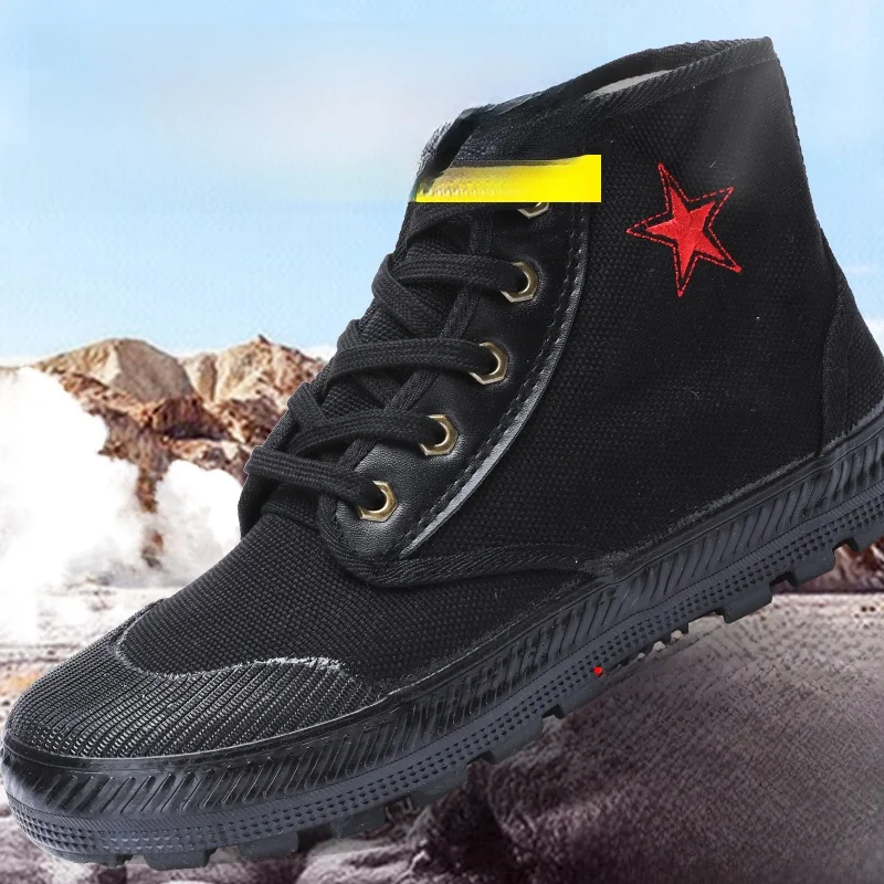 

Men's Liberation Shoes Work Boots Labor Protection Canvas Shoes Anti-slip Wear-resistant Odor-resistant High-top Rubber Soles