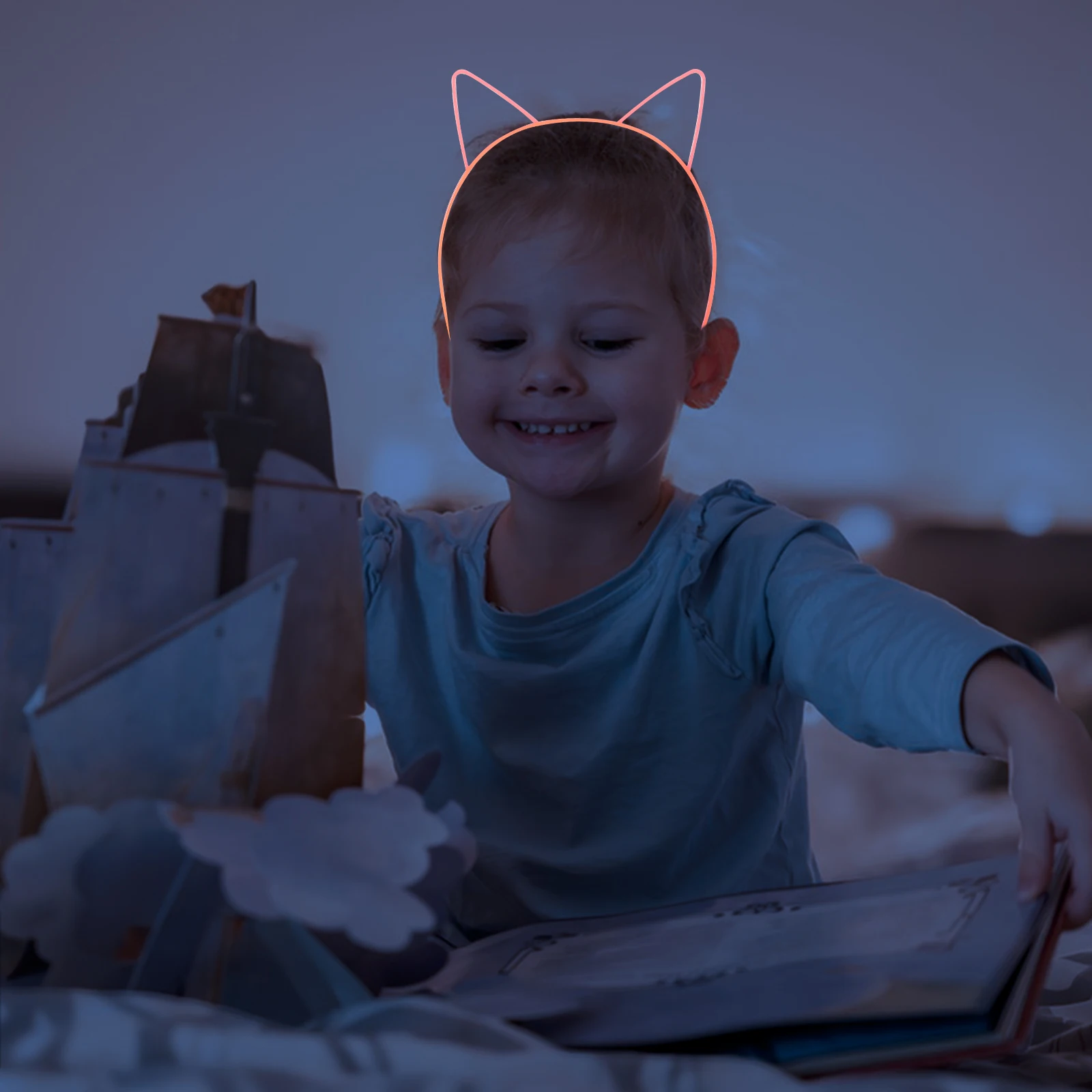 

6 Pcs Glow in the Dark Cat Ear Headbands Plastic Hair Bands Party Accessories Girls Luminous Ears Festive New Year Dance
