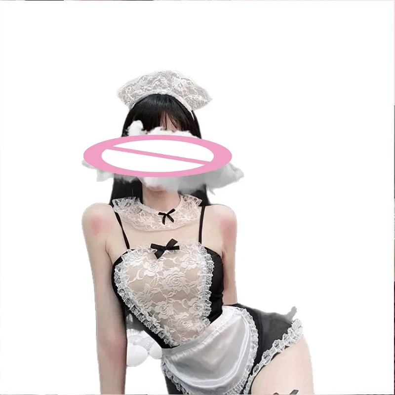 

Эротический комплект униформы горничной для женщин: кружевное нижнее белье, костюм для ролевых игр, эротическое платье для студенток