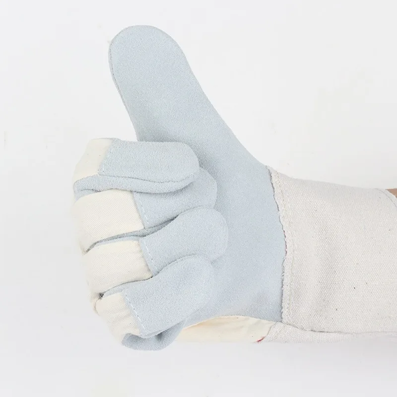 For Cowhide Welding Gloves, Welding Canvas Gloves, Work Gloves, Wear-resistant and High-temperature Protective Gloves