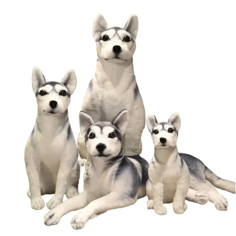 

High Quality Big Simulation Dog Plush Toy Stuffed Lifelike Husky Dog Kawaii Doll Home Decor Cartoon Kids Boy Girl Birthday Gift