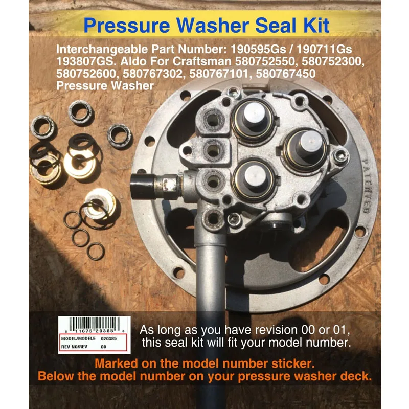 Pressure Washer Seal Kit Compatible with 190595GS 580752550 580752300, Fits for Briggs & Stratton 190595GS, 190711GS, 193807GS