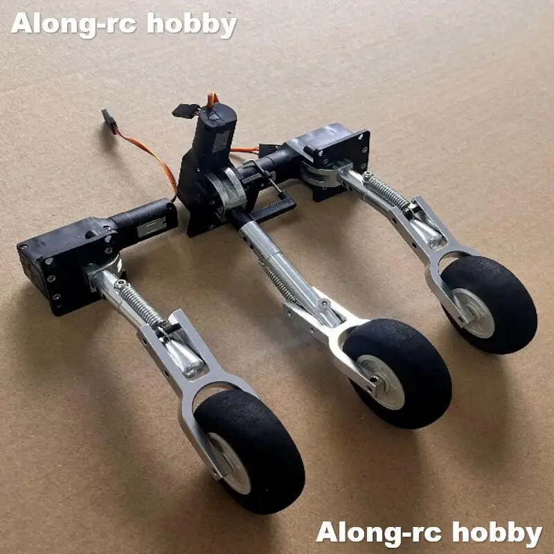 RC Plane Parts 120 mm to 150mm Kneeling Retractable Landing Gear 50mm Wheel for 2.5-3.5kg Models Airplane RC Aircraft Fighter