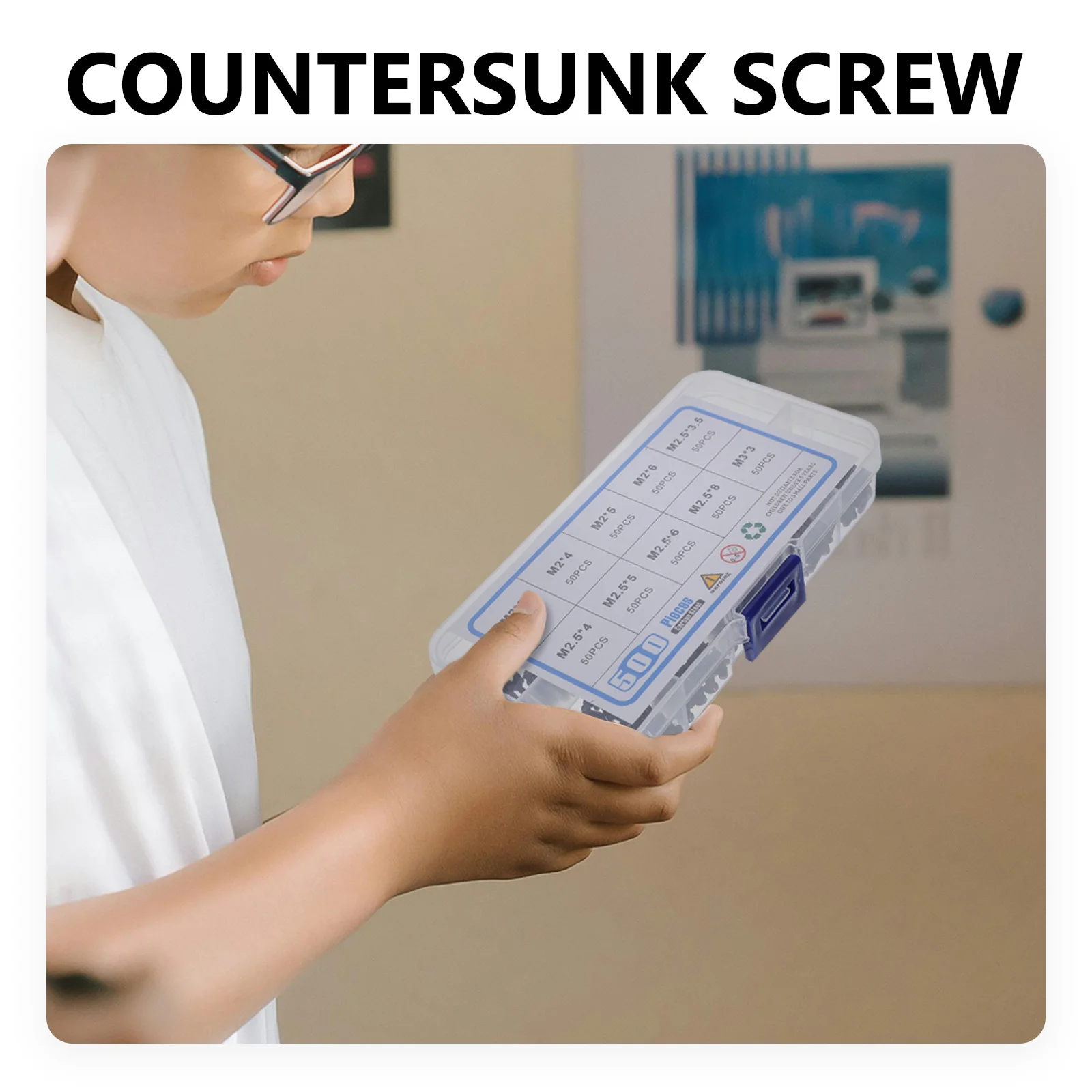 

1Set Repair Screw Set Countersunk Head Laptop Screws M3 Flat Head Cap Tapping Assortment for SSD Hard Drive Motherboard Fan