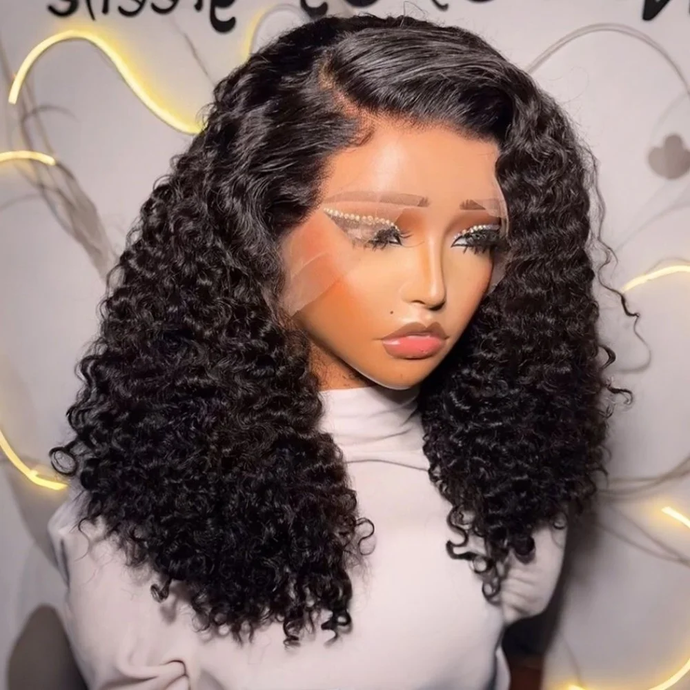 

230% вьющийся боб, короткая глубокая волна, 13x4 hd, кружевные фронтальные парики, предварительно выщипанные, бесклеевые, 4x4, парик спереди, 100% человеческие волосы для чернокожих женщин