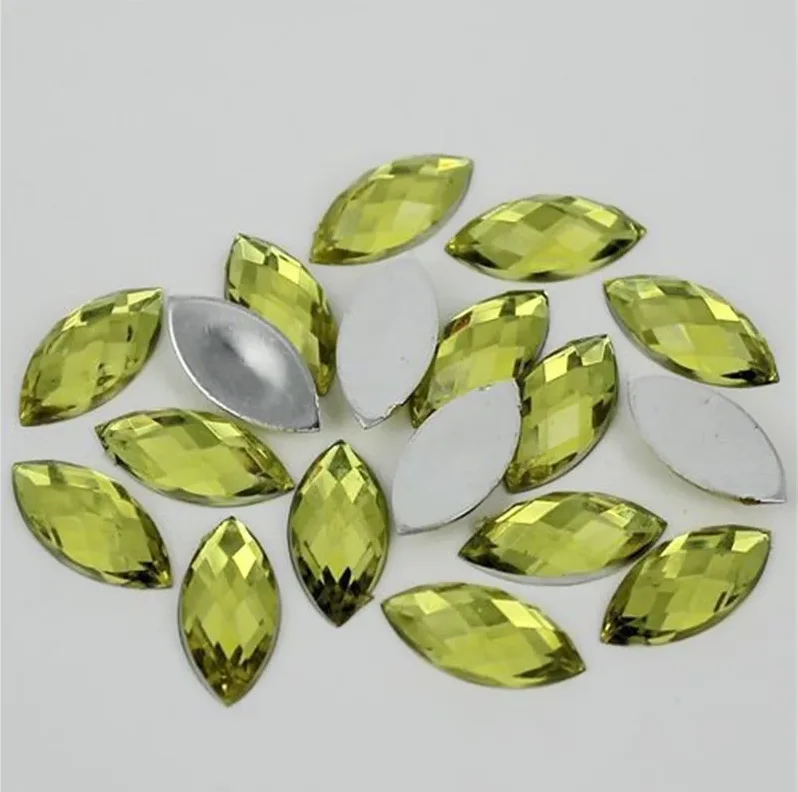 5x10MM 100Pcs/bag Clear Transparent Crystal Acrylic Colored Horse Eye Rhinestone Diy Nail Art Decorative Accessories