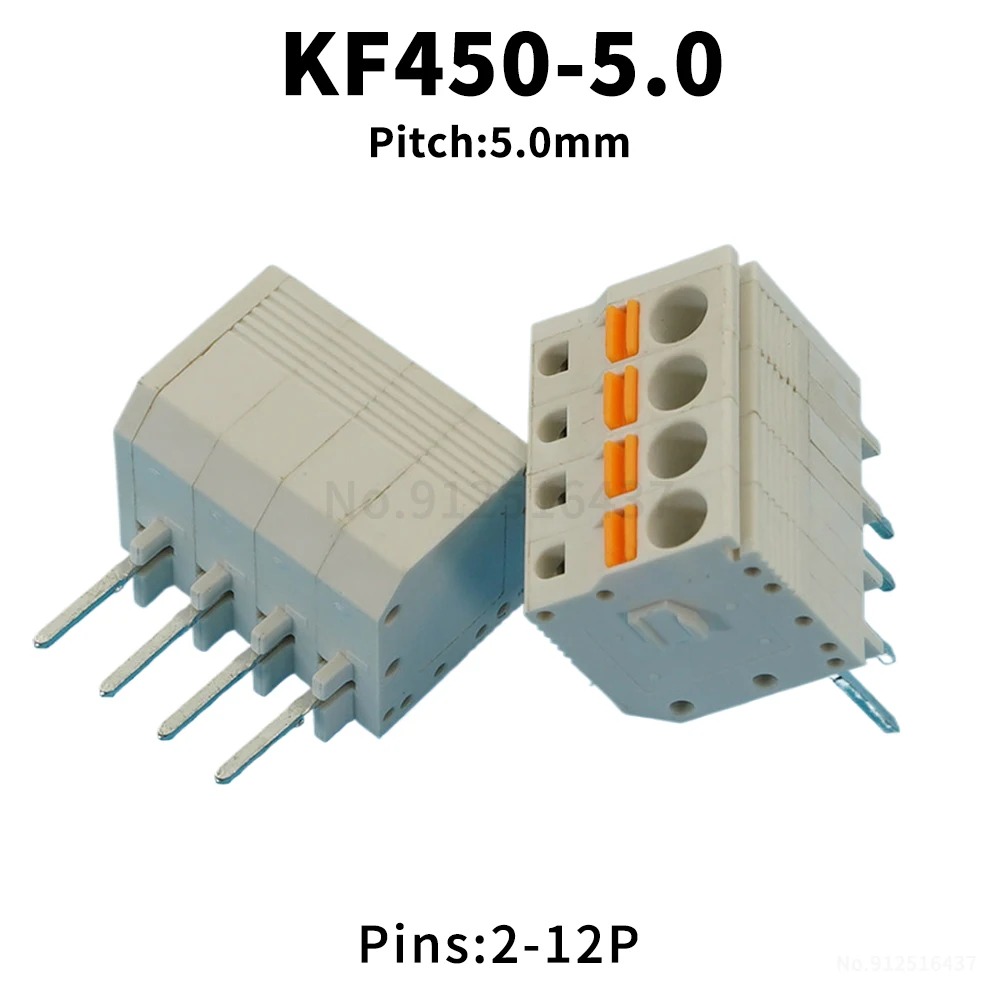 (5 Stück) KF450 - 5,0mm PCB-Klemmenblock mit Federdruckknopf, Phoenix Terminal 2~12P KF 450 5.0 – Detail 1