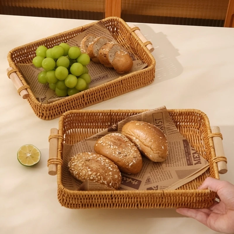 high-aesthetic-value-fruit-tray-retro-wicker-weaving-afternoon-tea-snack-display-plate-home-use-fruit-tray-baking-tray
