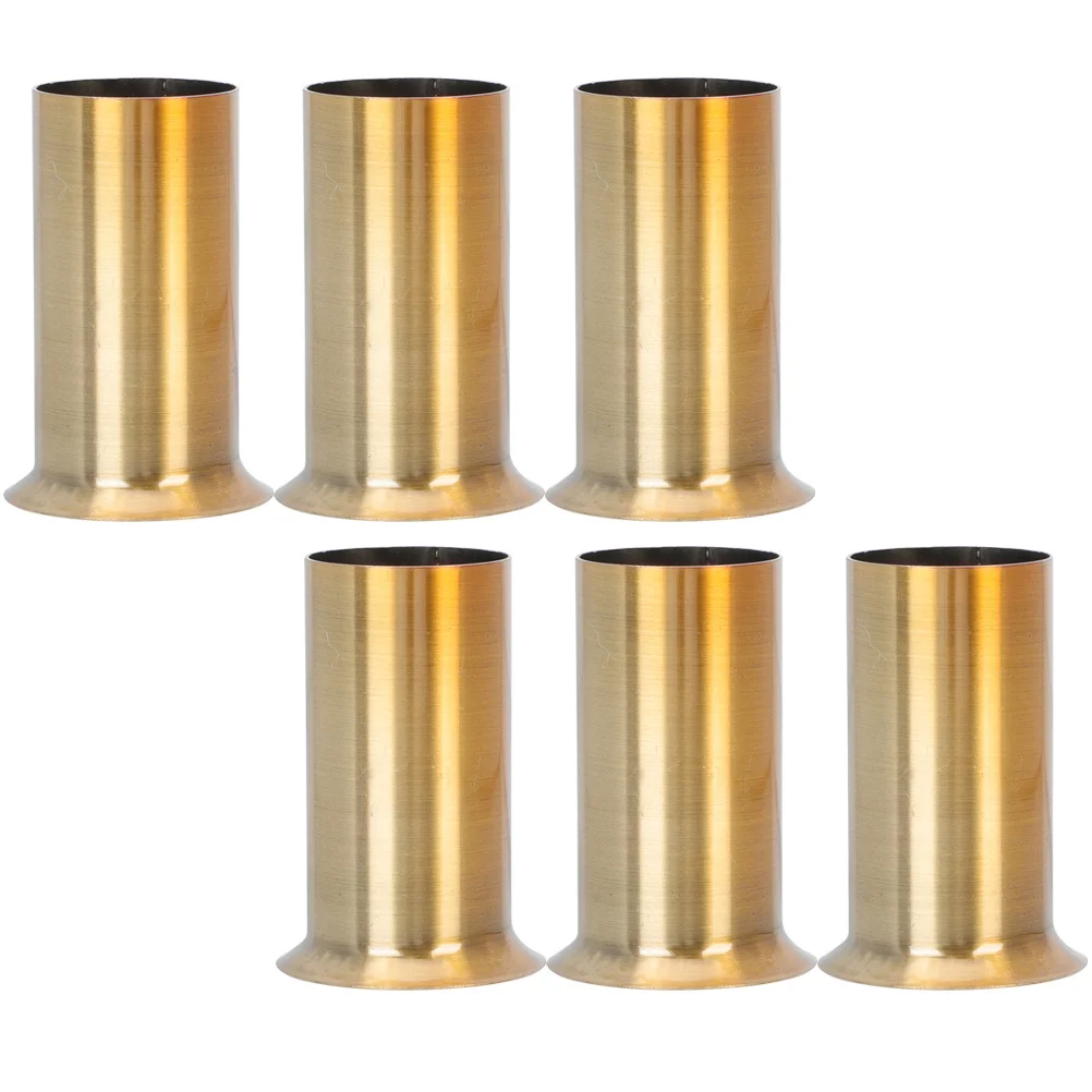6 Pcs Chandelier Casing Base Flanging Sleeve Crystal Lamp Holder Tube Iron Socket Light